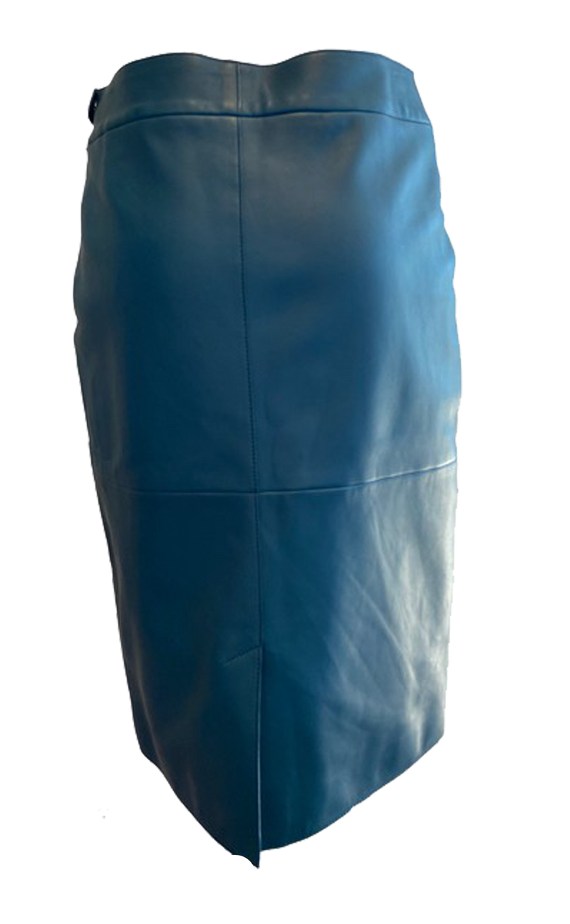 Falda ''Teal Lambskin Leather'' (5232482648199)