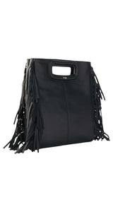 Bolso M de Piel y Flecos
