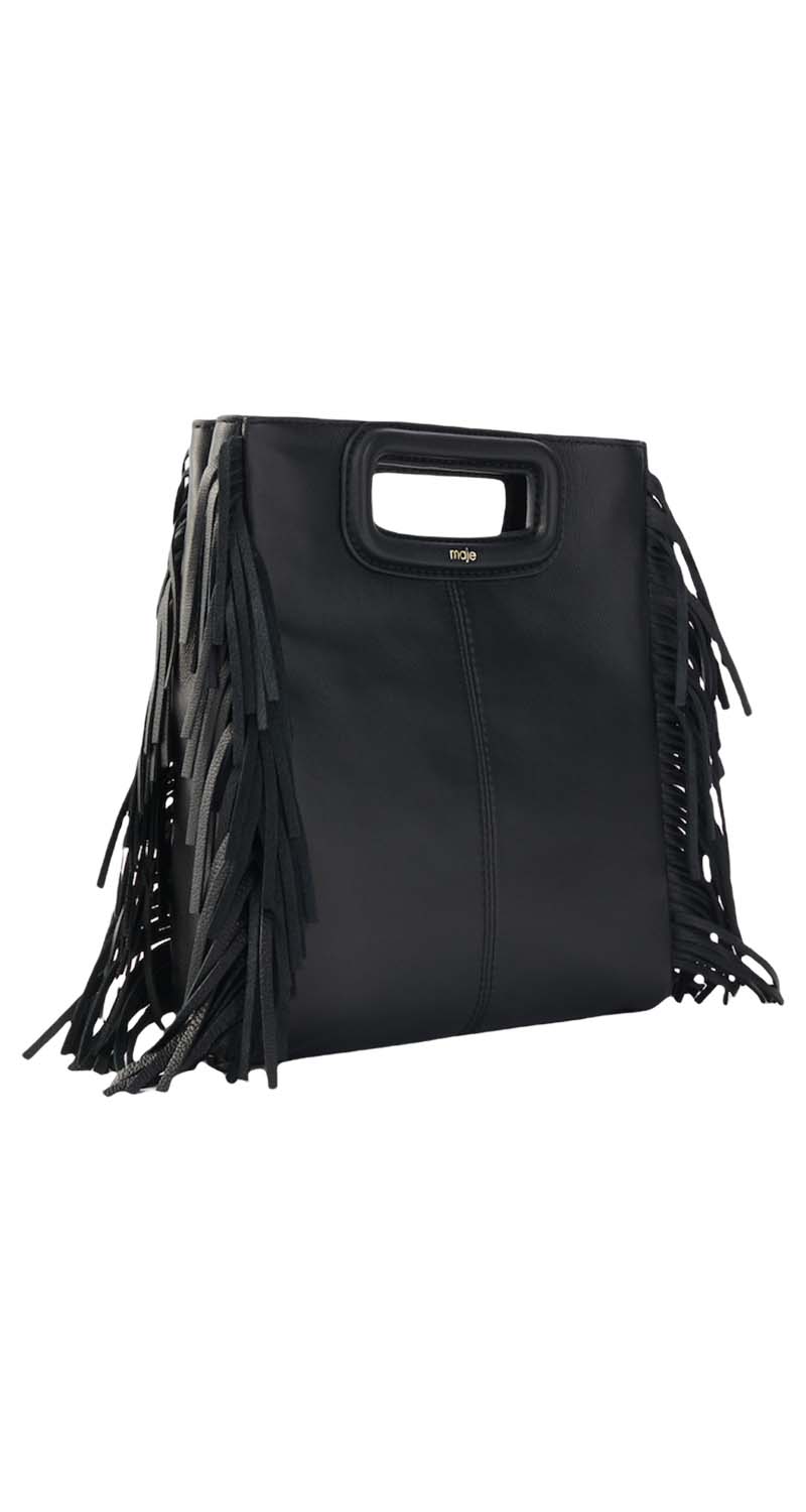 Bolso M de Piel y Flecos