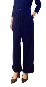 Pantalón Azul Velvet Palazzo