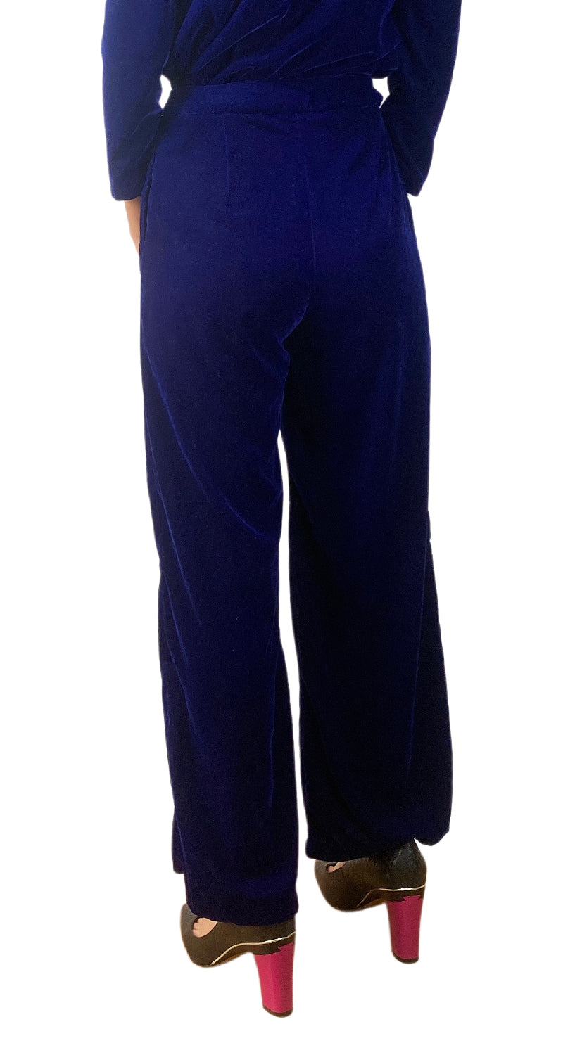 Pantalón Azul Velvet Palazzo