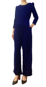 Pantalón Azul Velvet Palazzo