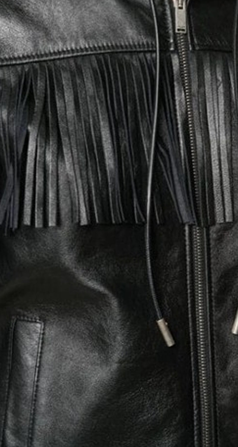 Chaqueta Cuero Flecos