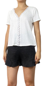 Polera Blanca Encaje