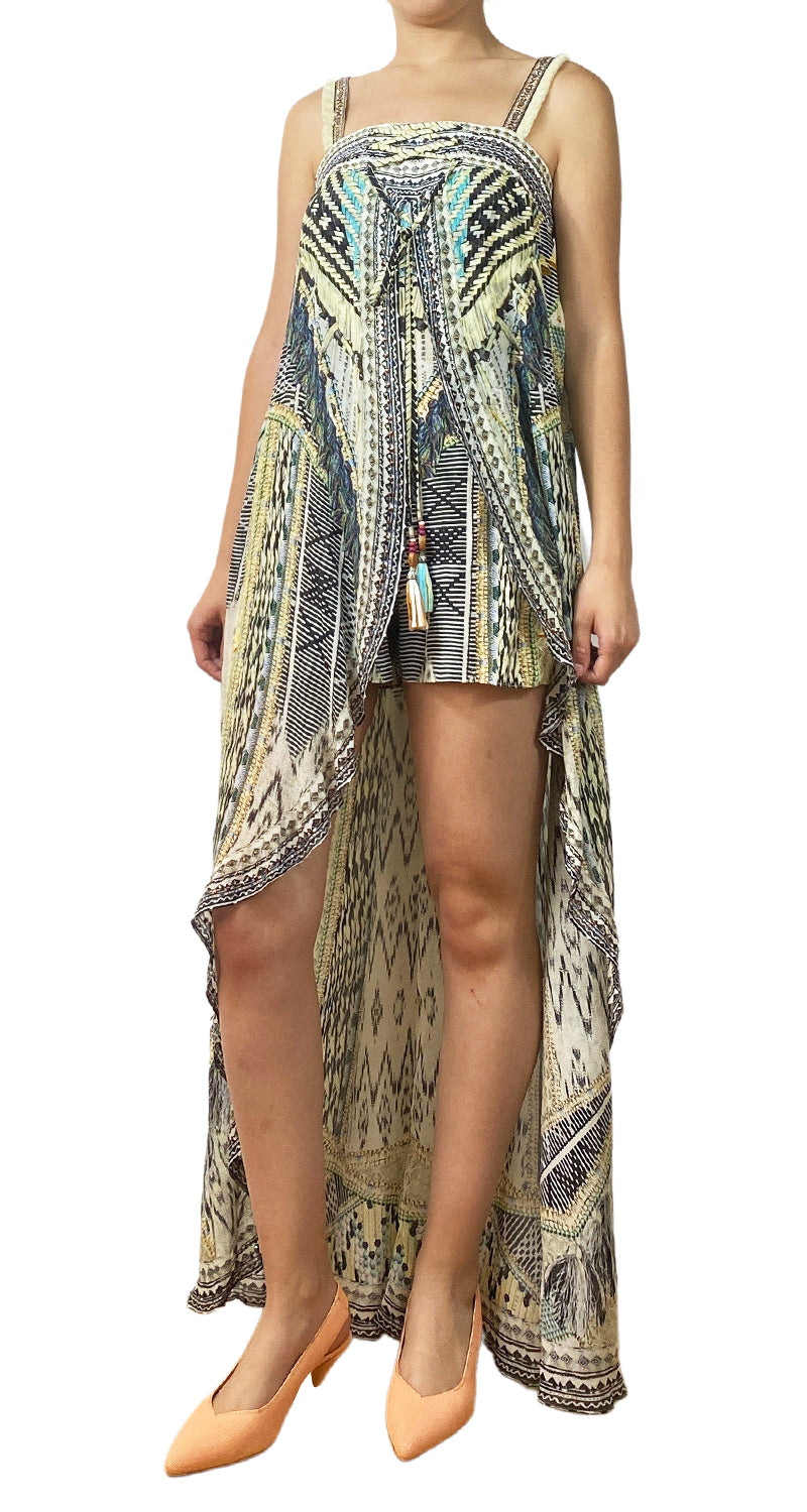 Vestido Seda Mostacillas