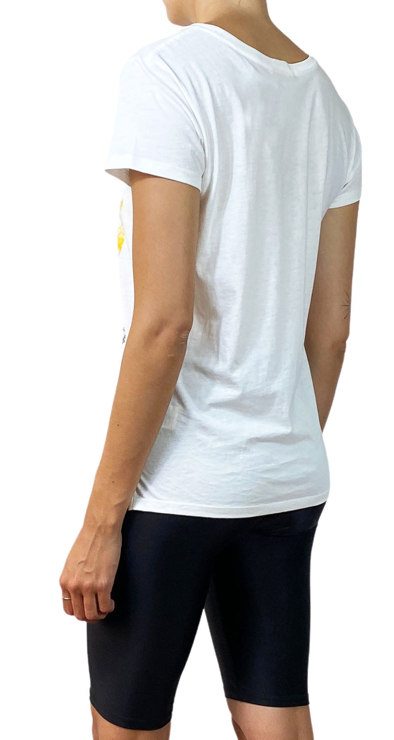 Polera Blanca Flores