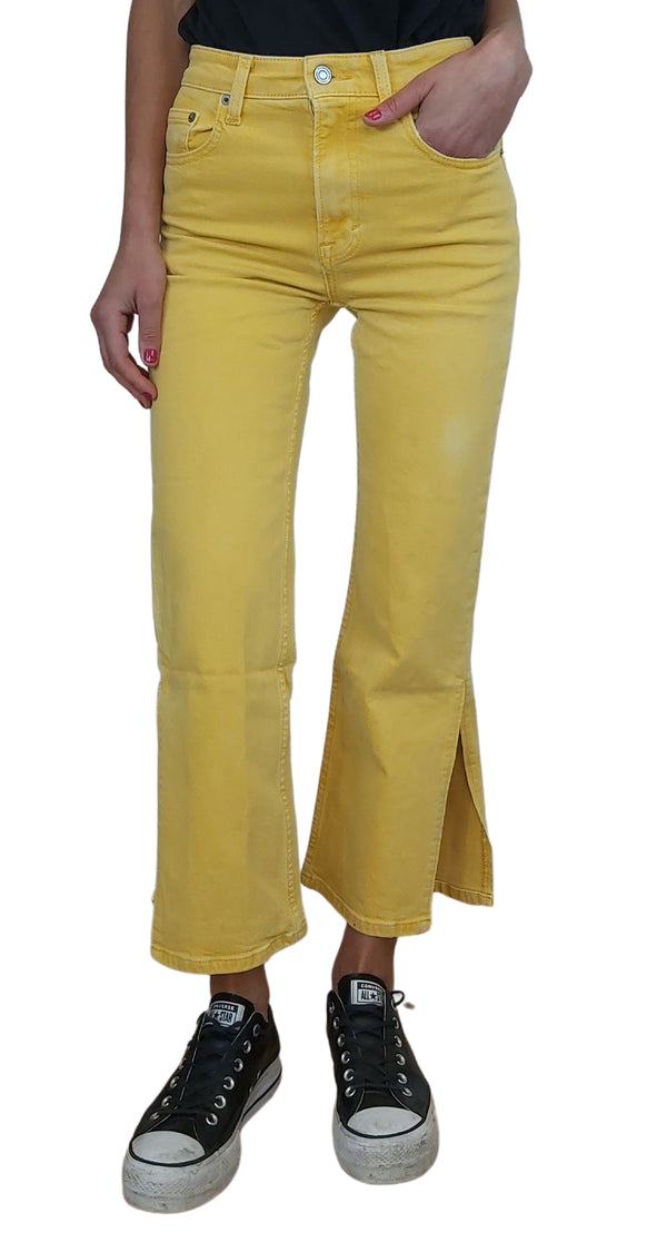 Jeans Amarillo Abertura Lateral