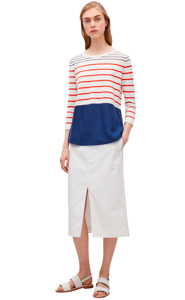 Polera ''Knitted top with silk panel" (5232483598471)