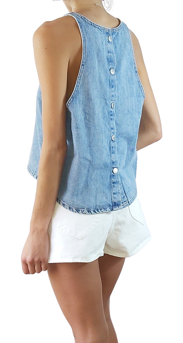 Blusa Denim Sin Mangas