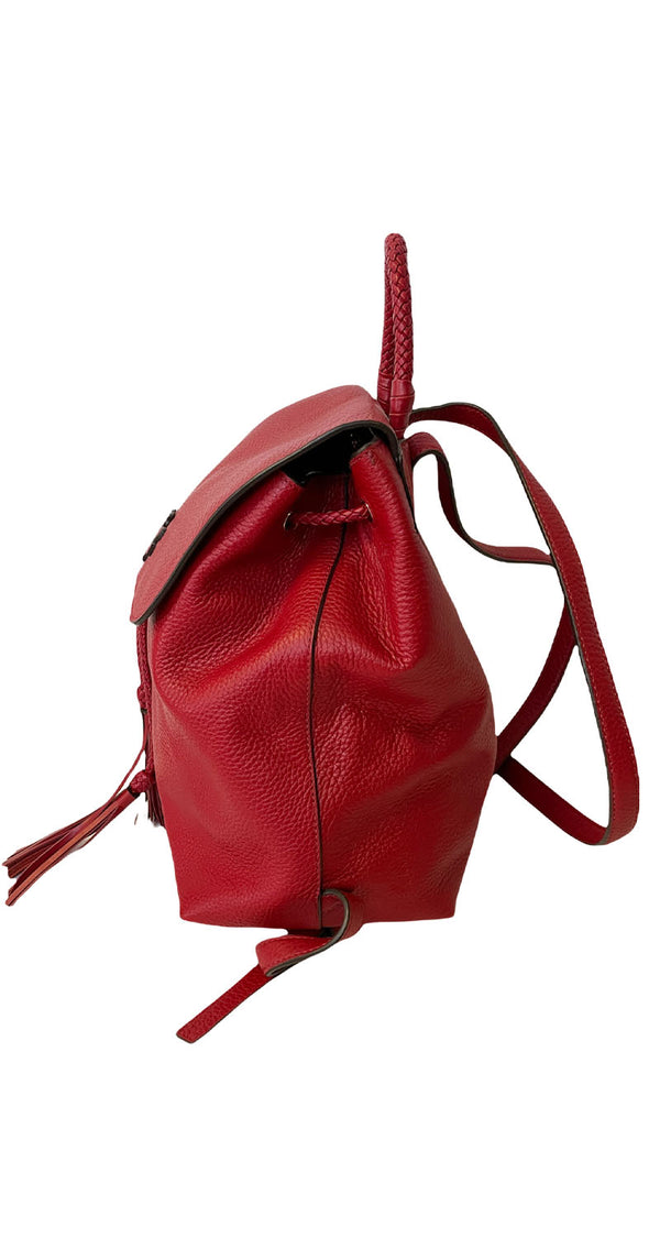 Mochila Cuero Roja