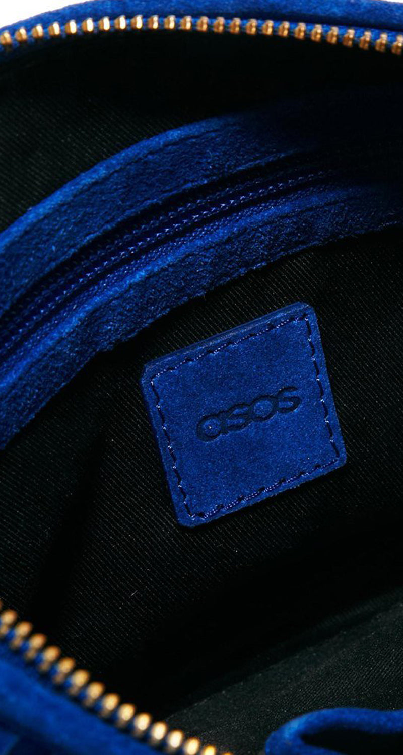 Mochila Gamuza Flecos Azul