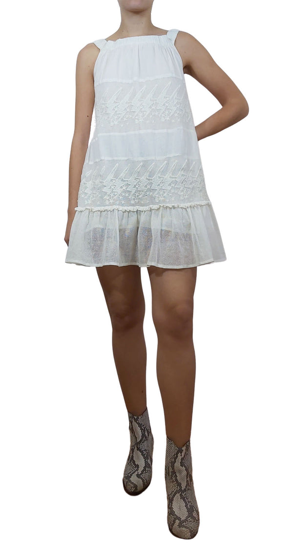 Vestido Rayos Blanco