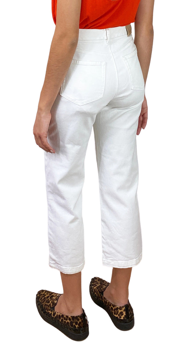 Jeans Blanco Botones Carey