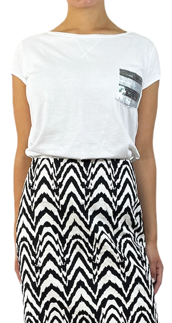 Polera Blanca Lentejuelas