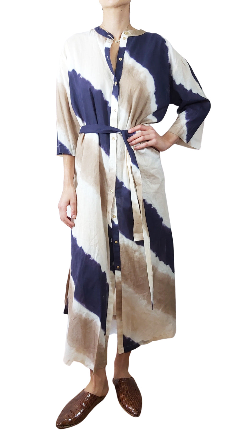 Vestido Maxi Beige & Morado