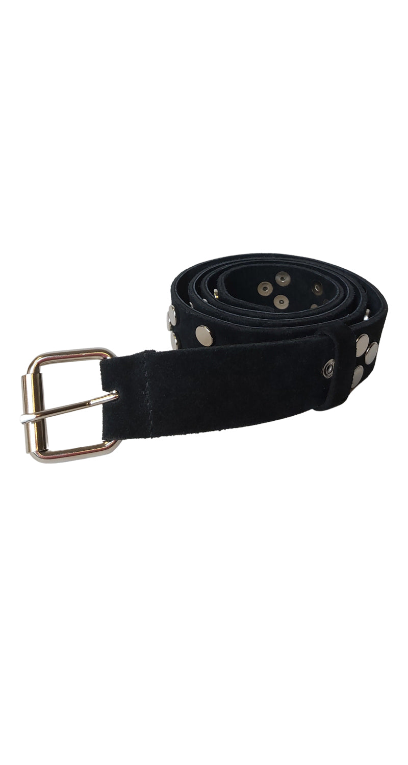 Cinturon Cuero Tachas Negro