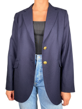 Blazer Lana Azul Marino Botones Dorados