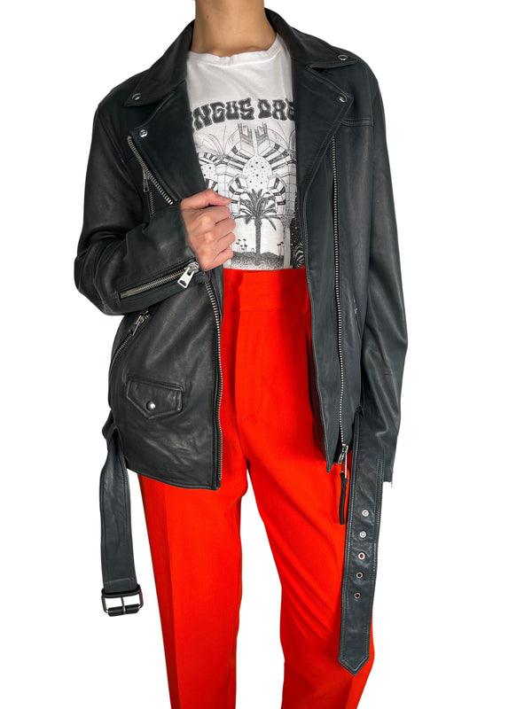 Chaqueta Cuero Oversize Biker