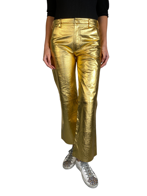 Pantalón Flare Cuero