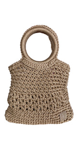 Bolso de Mano Tejido Beige