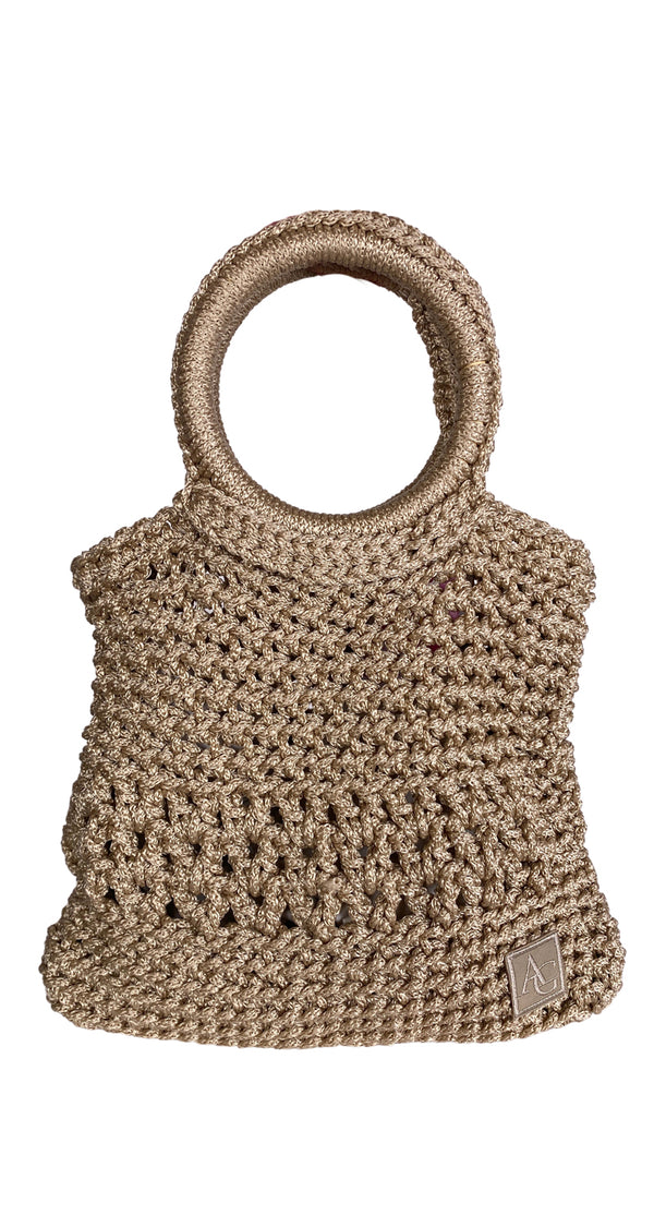 Bolso de Mano Tejido Beige