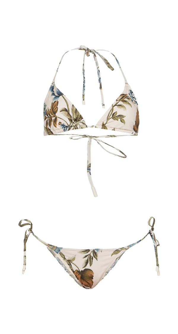 Bikini Beige Flores