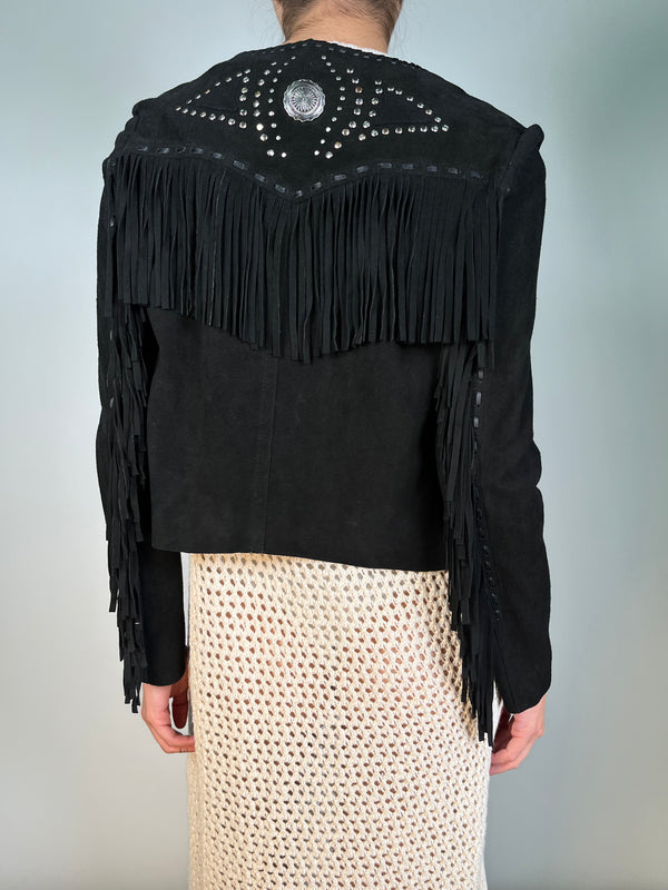 Chaqueta Western Black Cuero