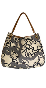 Cartera Beige Estampado Negro