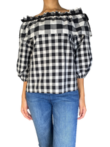 Blusa Cuadros Blanco y Negro