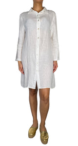 Vestido Camisero Lino Blanco
