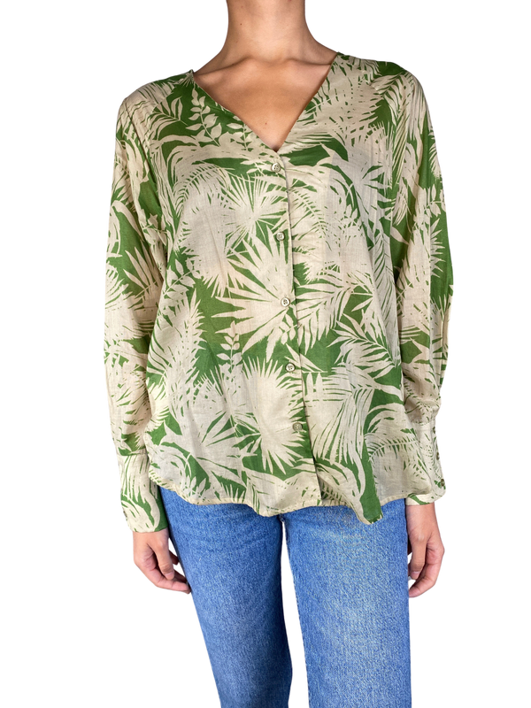 Blusa Verde Estampada