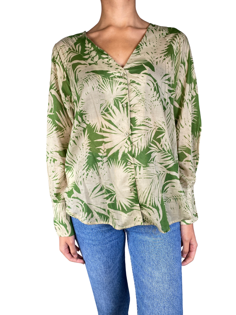 Blusa Verde Estampada