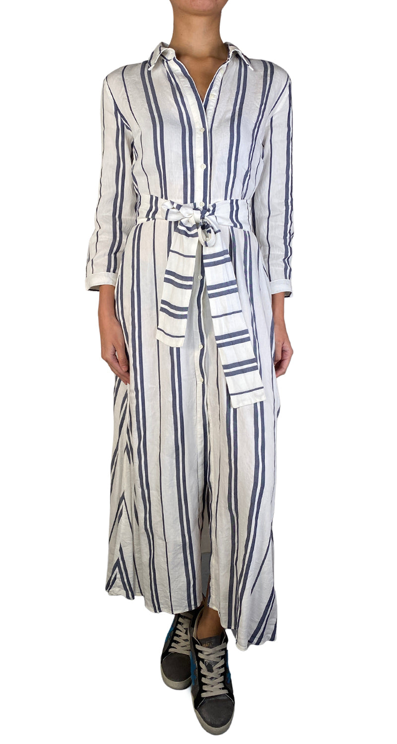 Vestido Camisero de Rayas Azules