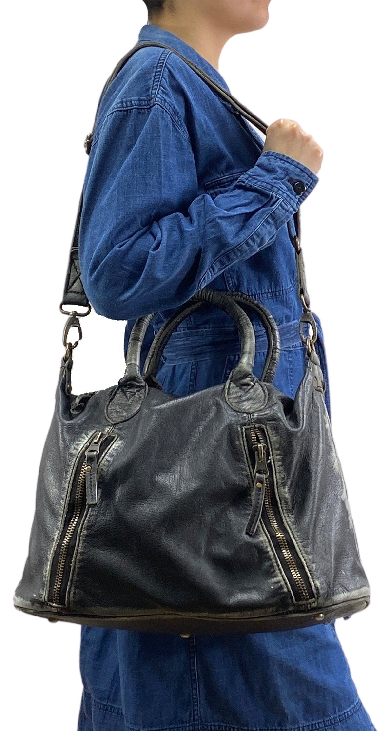 Cartera Cuero Negro