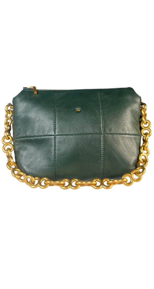 Cartera Cuero Verde