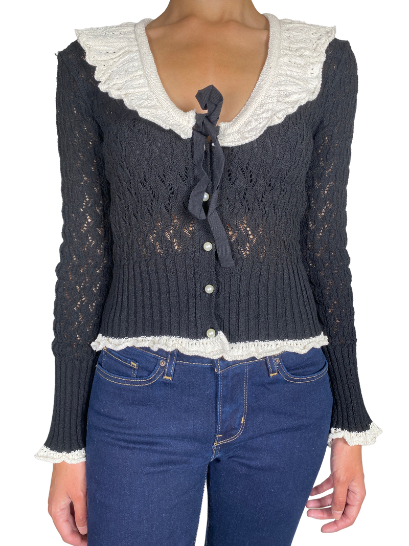 Sweater Negro Perlas