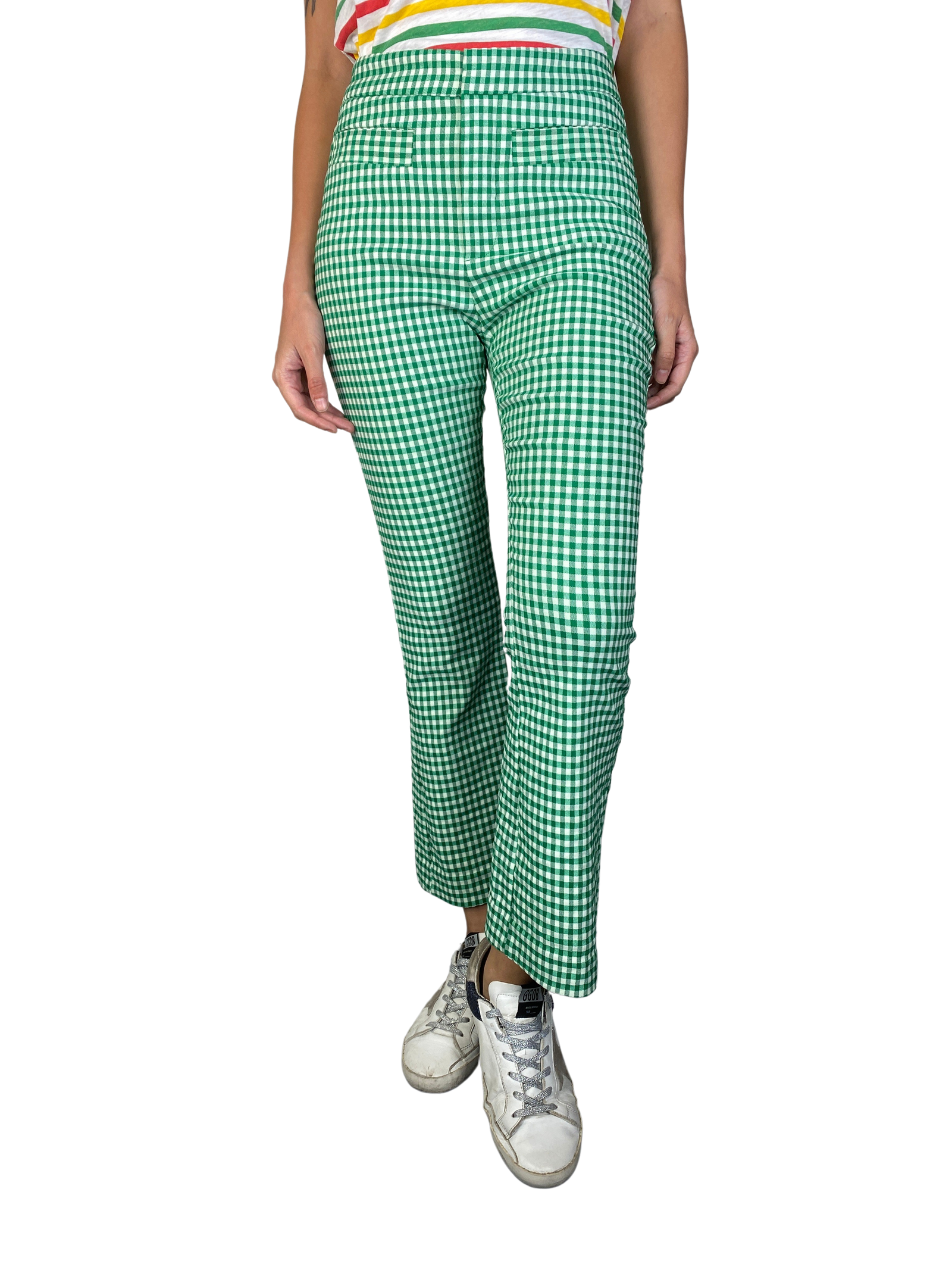 Plaid Pants Pantalon Vichy Verde Pantalon Cuadros Vichy Mango