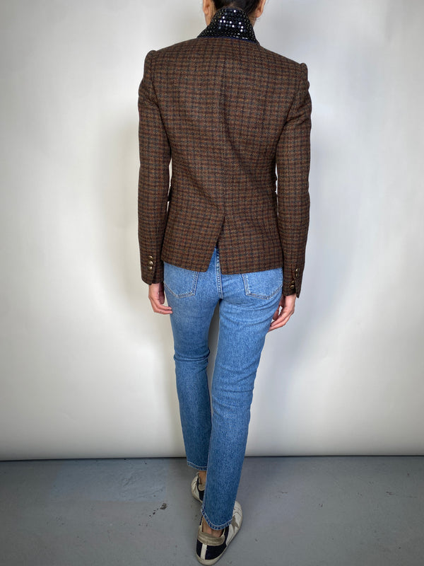 Blazer Lana cuello mostacillas