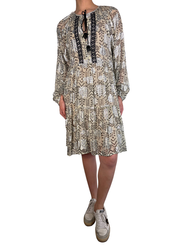 Vestidos Flores Metalic