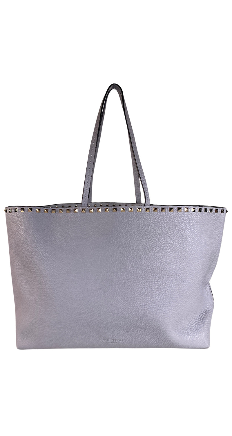 Cartera Rockstud Leather Grey