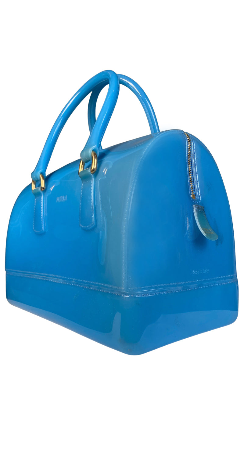 Handbag Bolso Furla Azul Bolso De Hombro FURLA De Piel Granulada