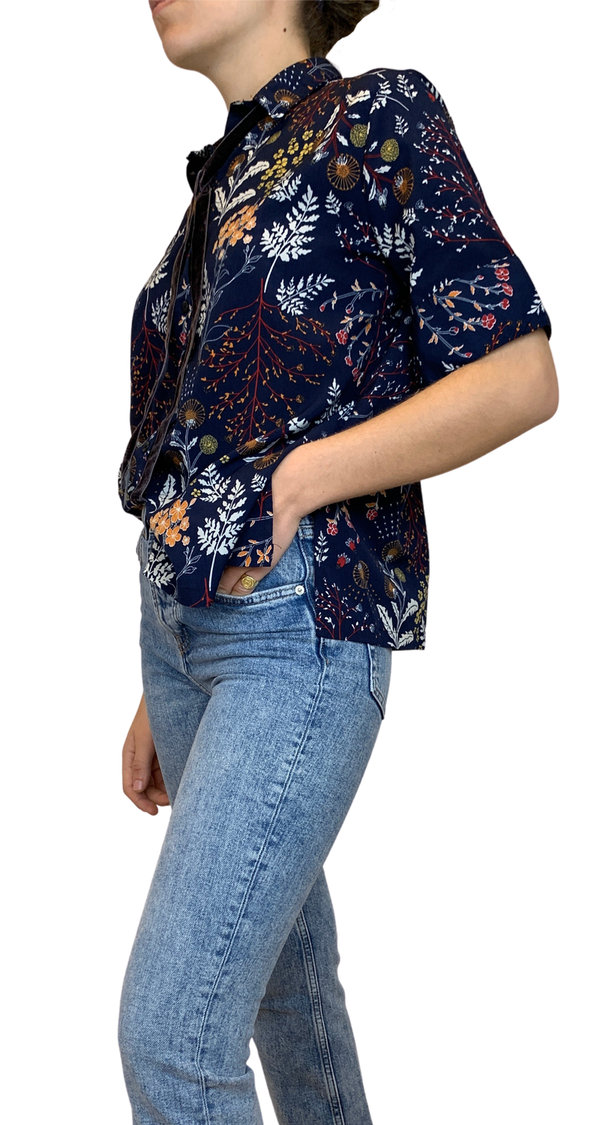 Blusa Flores Azul