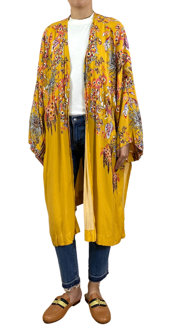 Kimono Amarillo Flores