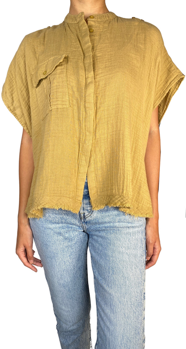 Blusa Manga Corta Beige