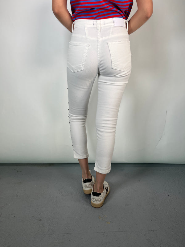 Jeans Blanco Tachas