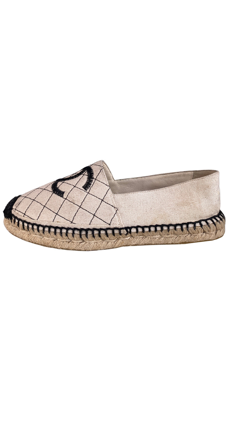 Alpargatas Beige Logo Bordado