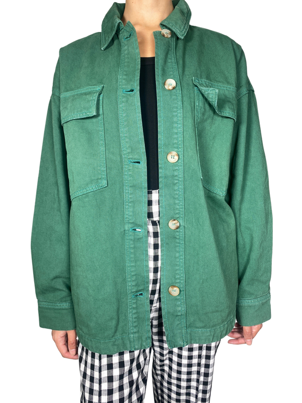 Chaqueta Denim Oversize Verde