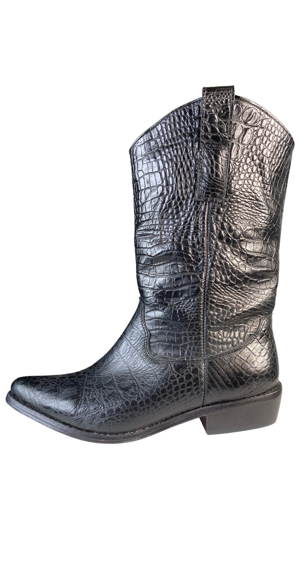 Botas Jacinta Croco Negro