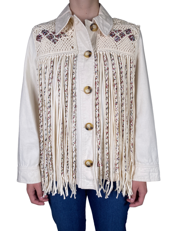 Chaqueta Mostacillas Flecos