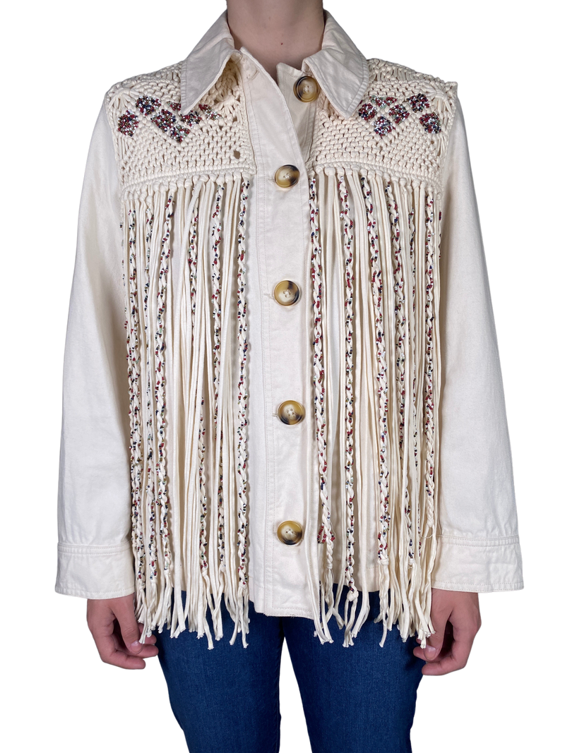 Chaqueta Mostacillas Flecos